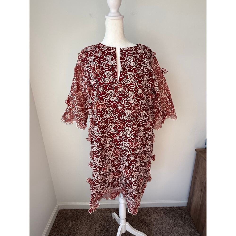 Beau & Ro Floral Embroidered Lace Shift Dress Tunic